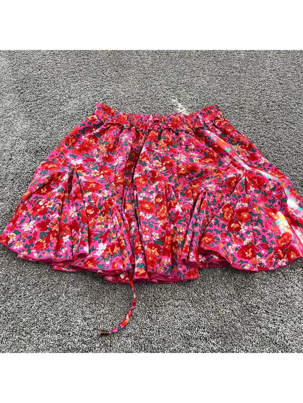 Shop The Mint Women's Boutique Make My Day Pink Floral Skort size Large